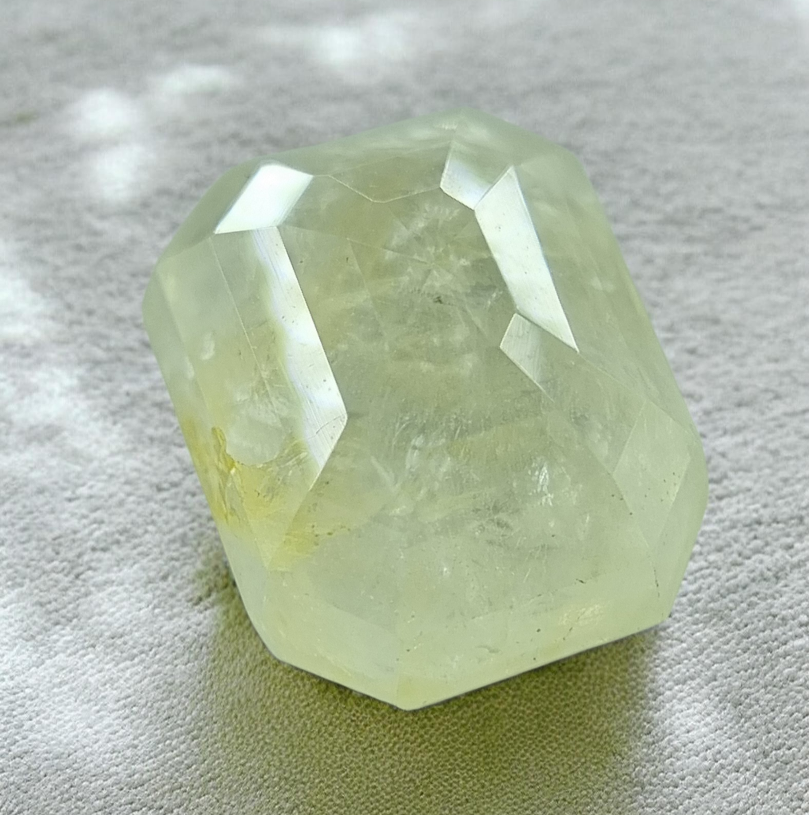 13.09 Cts Natural Burmese Light Yellow Sapphire – Emerald Cut