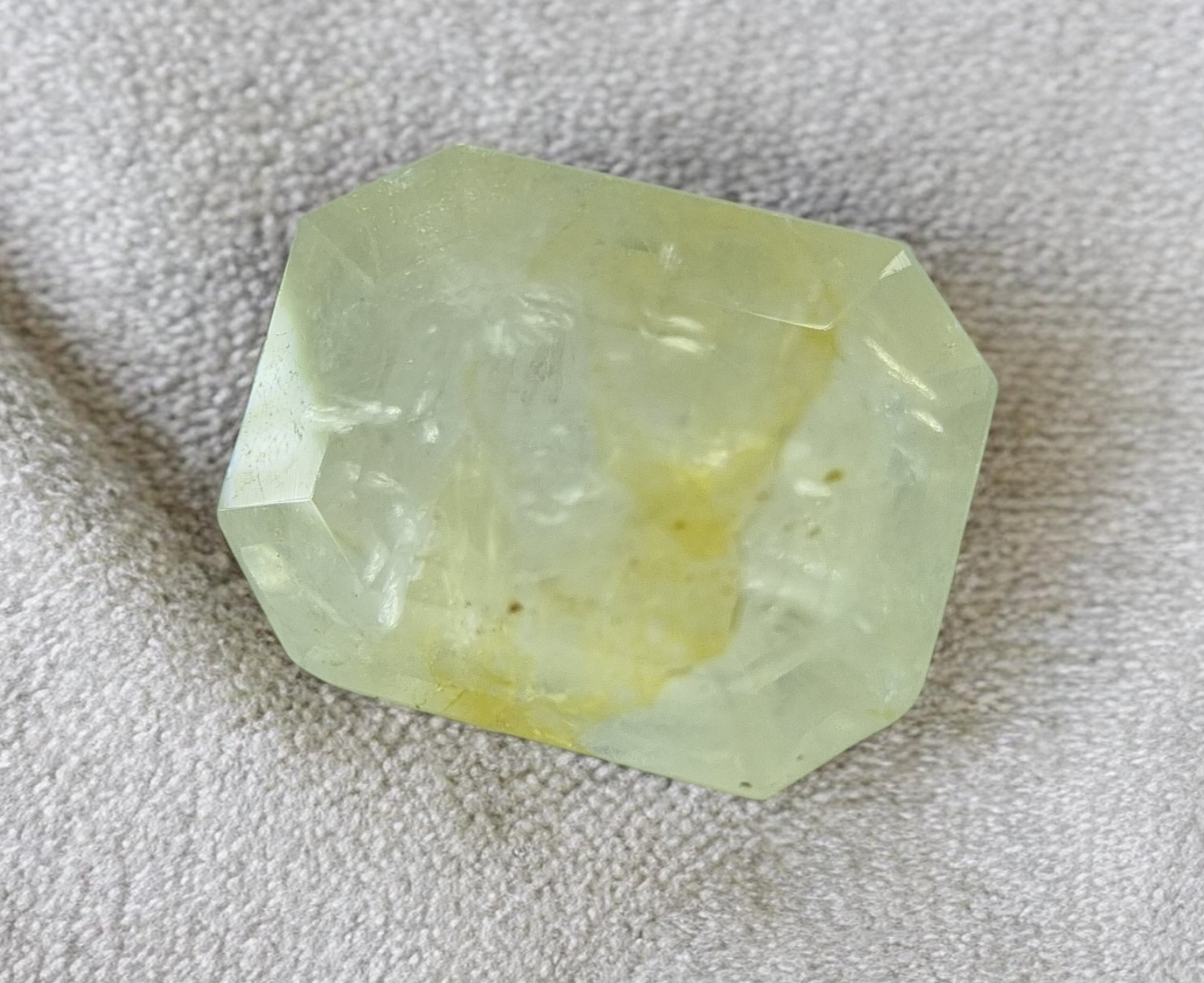 13.09 Cts Natural Burmese Light Yellow Sapphire – Emerald Cut