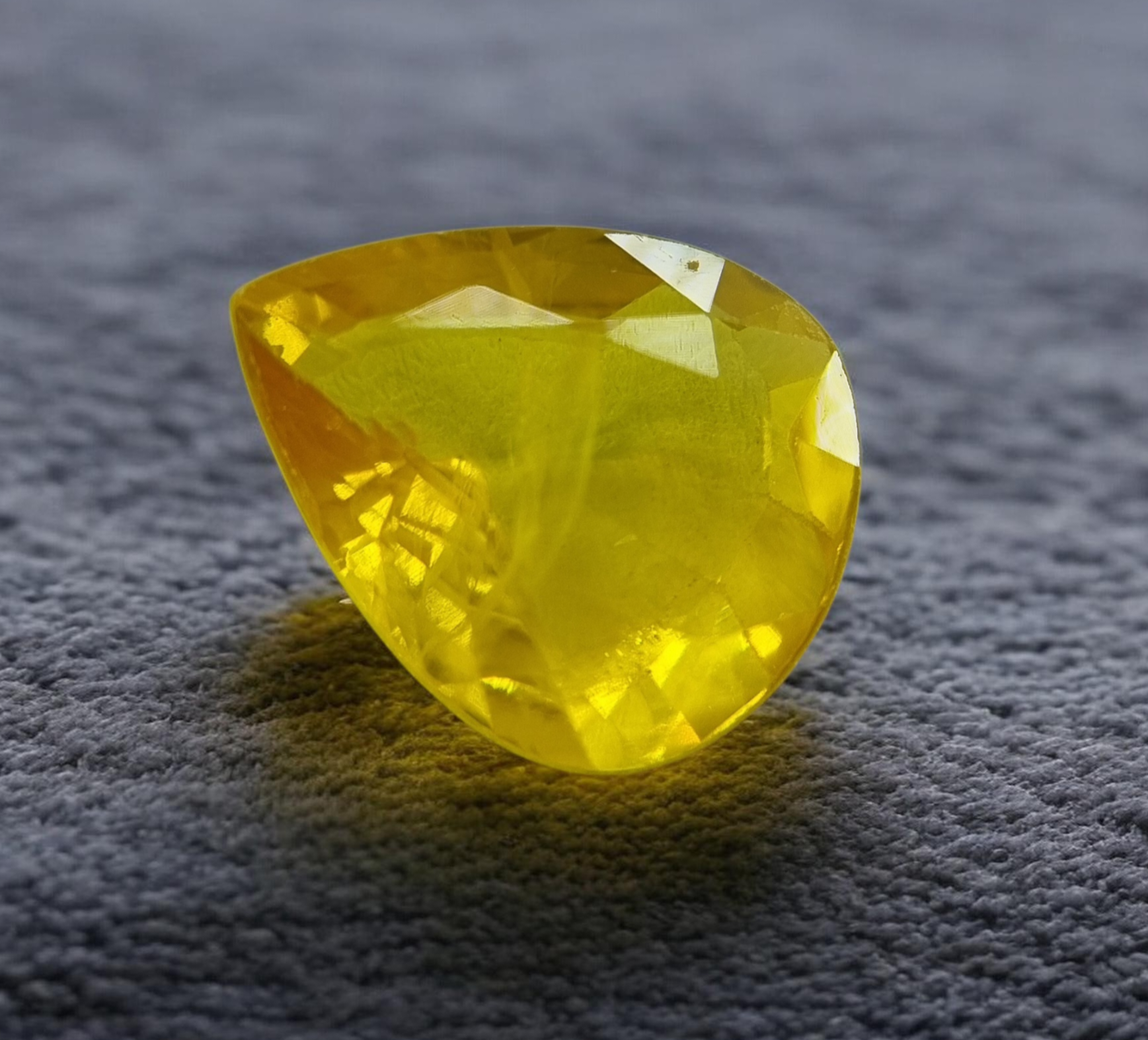 3.71 Cts Natural Thai Yellow Sapphire – Pear Shape