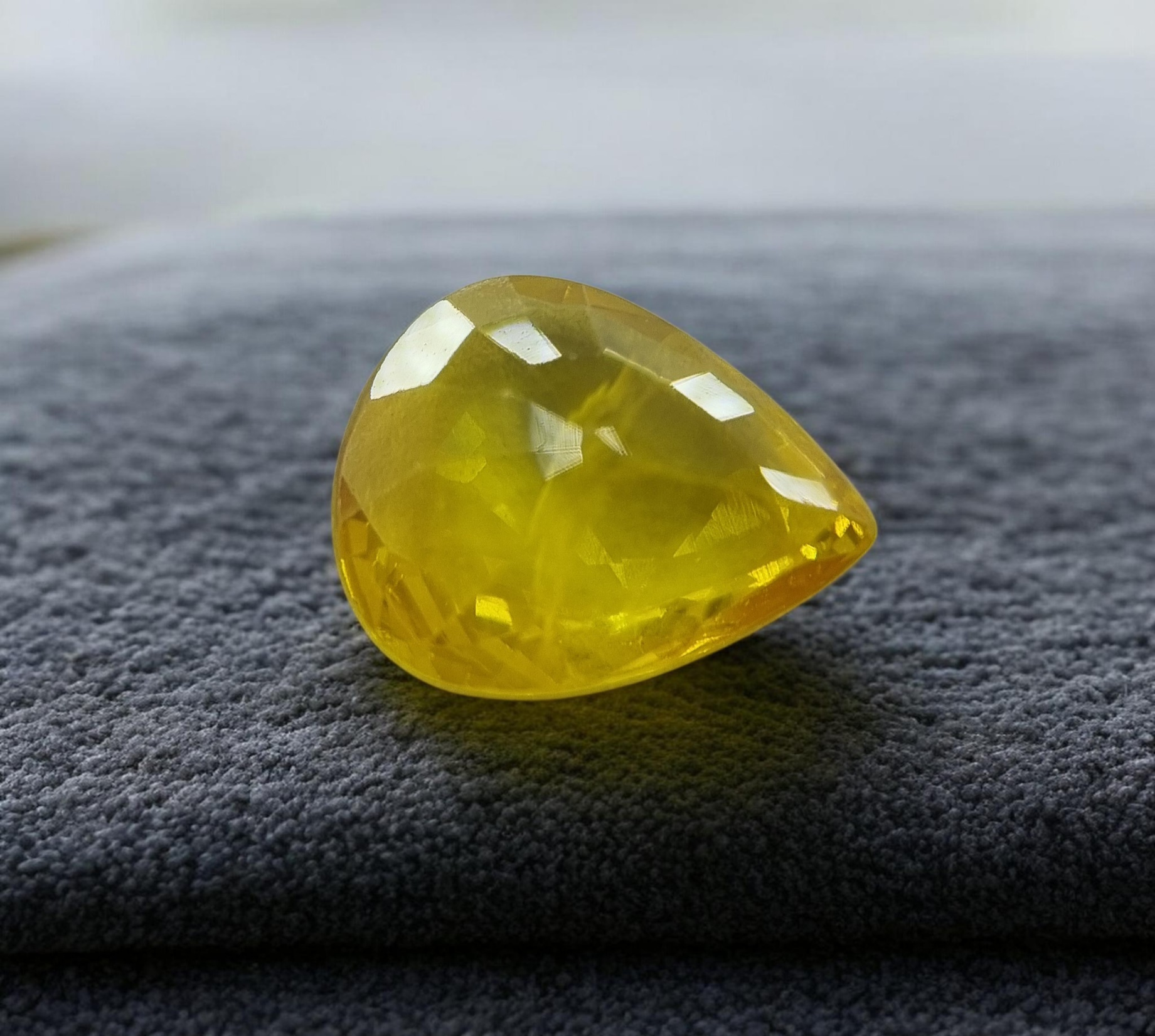 3.71 Cts Natural Thai Yellow Sapphire – Pear Shape