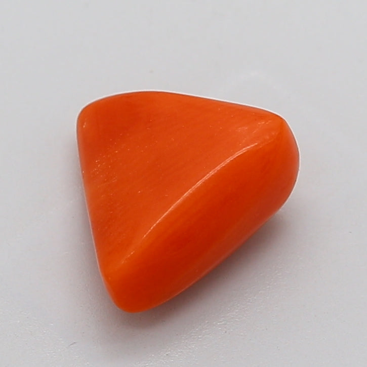 3.67 Carat Natural Italian Red Coral – Triangle Shape