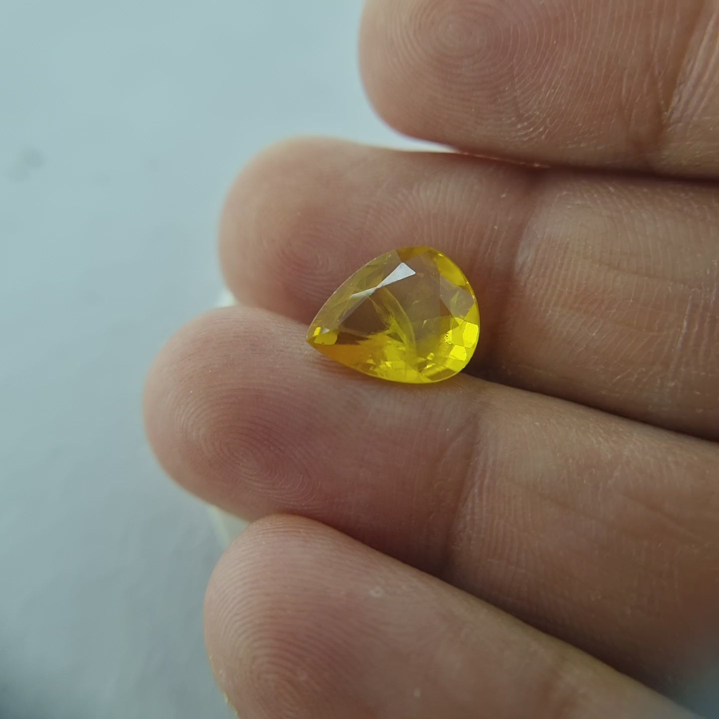 3.71 Cts Natural Thai Yellow Sapphire – Pear Shape