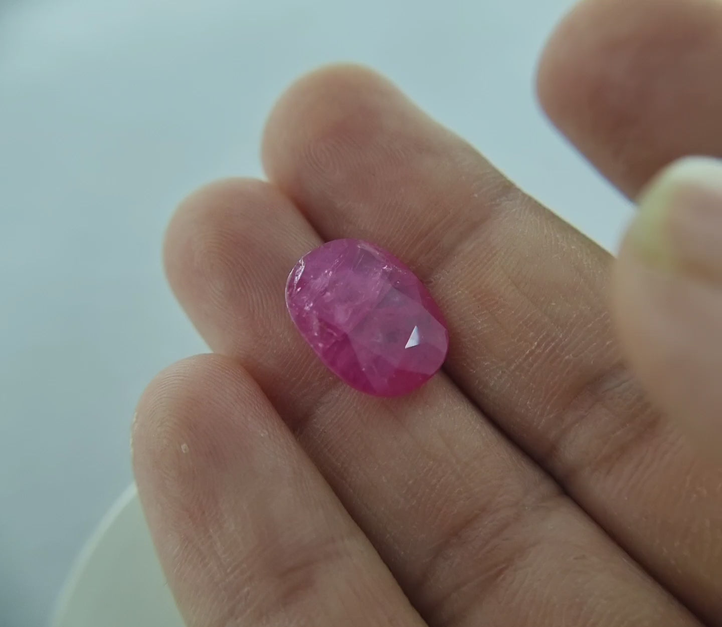 8.41 Cts Natural Madagascar Dark Pink Ruby – Oval Cut
