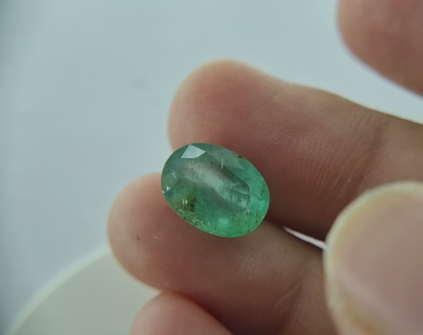 4.65 Cts Natural Zambian Emerald – Light Green, Oval Cut